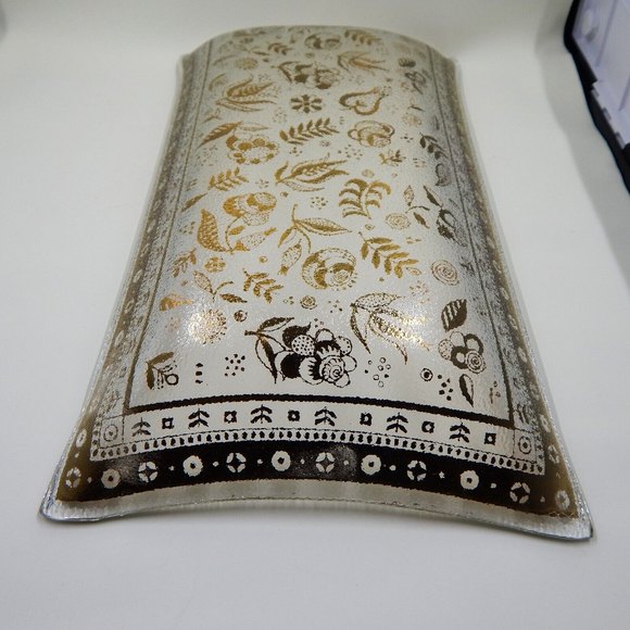 Georges Briard Glass Gold Persian Garden Plate Tray 11 Inch - Picture 9 of 11